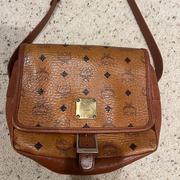 Vintage MCM Visetos Brown Leather Shoulder/Crossbody Bag - Picture 2 of 4